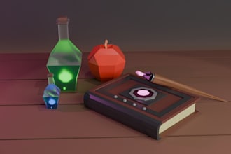 create low poly games props in blender