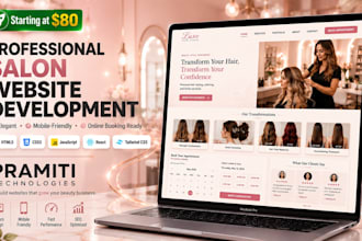 design a clean static website for your hair salon or spa