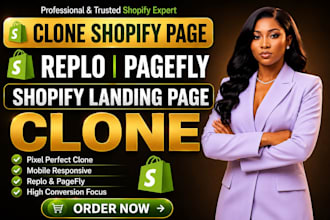 copy, clone shopify landing page gempages, pagefly, replo shopify landing page