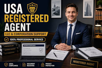 provide USA registered agent service for llc corporation and business compliance