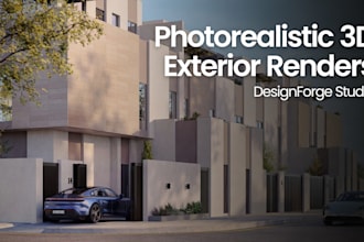 create photorealistic 3d exterior architectural renders