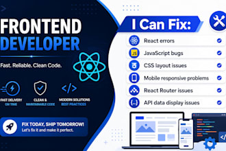 build a responsive react website or fix react bugs