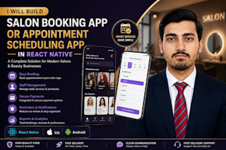 build a salon booking app or appointment scheduling mobile app in react native