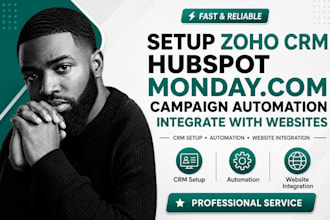 setup zoho CRM, hubspot, monday com campaign automation integrate with websites