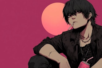 paint custom anime art for oc vtuber, fanart, profile picture in style anime
