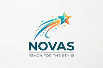 design a creative shooting star logo for brands, startups, and businesses