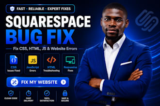fix squarespace website bugs, errors, and issues with custom CSS, HTML, and js
