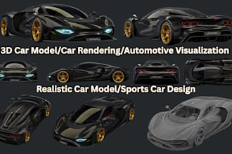 create realistic 3d car model vehicle design automotive visualization rendering