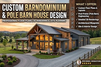 create barndominium plans and pole barn house plan as your architect