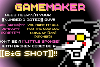 make a game, scripts and debug code in gamemaker