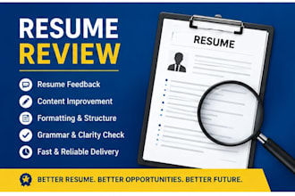 resume review, feedback, formatting and content improvement