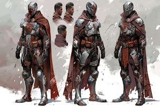 create concept art superhero character design for comics