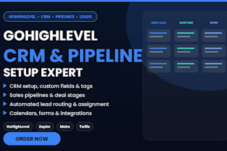 set up your gohighlevel CRM, pipelines and lead management
