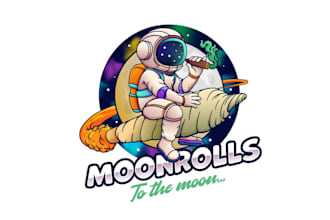 design the hippest astronaut smoking cannabis logo