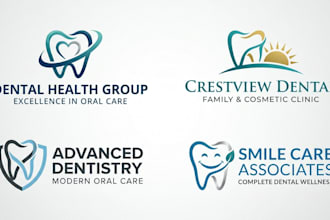 design a professional dental logo for clinics, dentists, and oral care brands