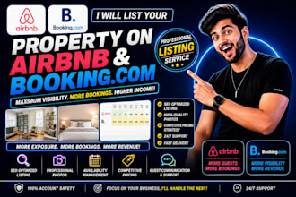 list your property on airbnb and booking com professionally