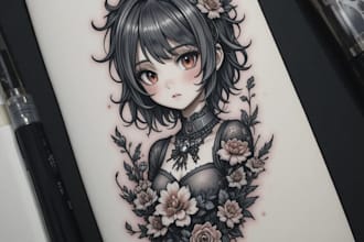 make anime tattoo design for you