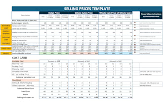 calculate prices cost and profit of products or services