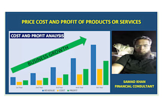 calculate prices cost and profit of products or services