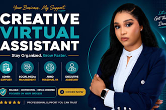 be your creative virtual assistant, adhd personal va, marketing for social media