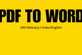 type urdu and english PDF to word with 24h delivery
