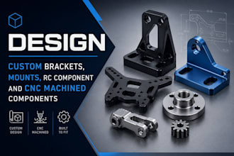 design custom brackets, mounts, rc component and cnc machined components