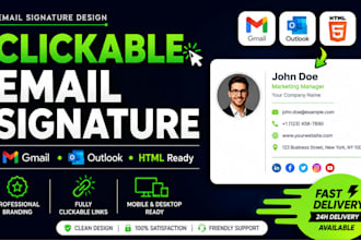 create html email signature, clickable html email signature, outlook signature