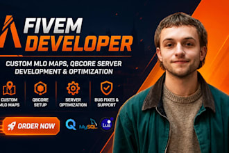 develop fivem server, qbcore setup, mlo mapping, scripts and optimization