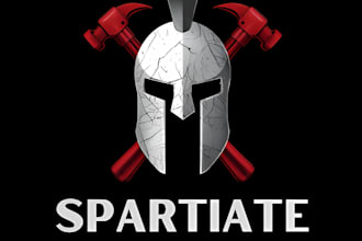 modern construction  design spartan helmet business logo
