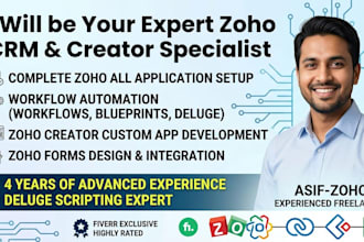 setup, customize, and automate zoho CRM, creator, and zoho forms