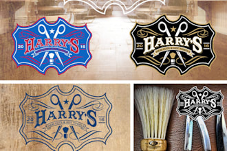 design elegant classic premium barber salon barbershop logo