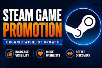 steam game promotion, boost game wishlists and visibility, steam game marketing