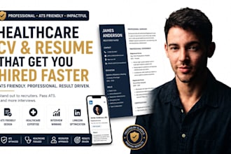 design ats friendly healthcare CV, ats resume design and linkedin optimization