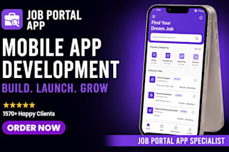 develop job portal app with website and admin panel