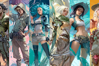 draw your characters and fanart in semi realistic art
