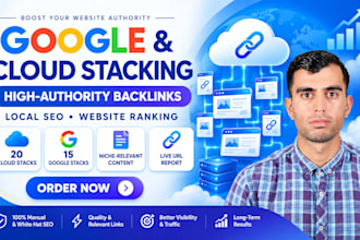 build 10 indexable google and cloud stacking backlinks