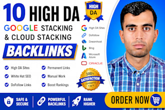 create 10 stacking properties google and cloud backlinks