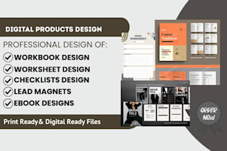 design PDF workbook worksheet lead magnet checklist and ebook design