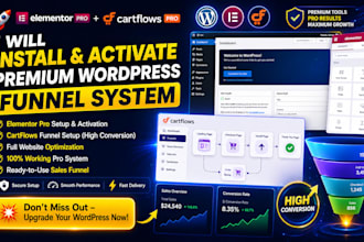 install and activate elementor pro and cartflows pro agency license