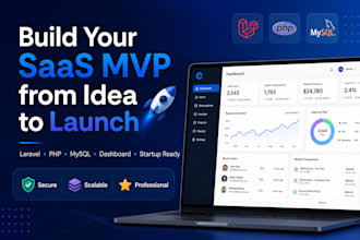 develop saas mvp with PHP laravel mysql and responsive frontend
