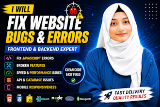 fix website bugs, errors, and frontend backend issues