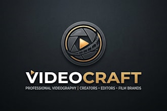 design a professional videographer logo for creators, editors and film brands