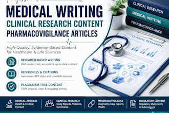 write medical, healthcare and clinical research content