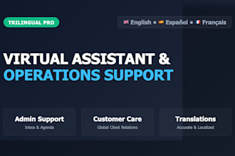 be your trilingual virtual assistant in english, spanish and french