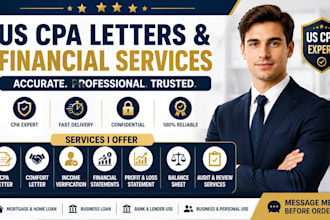 write US CPA letter, comfort letter, income verification and financial statement