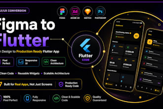 convert figma to flutter or xd to flutter pixel perfect responsive app UI