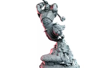 sculpt 3d miniatures,3d tabletop figures, 3d rpg warrior characters for 3d print