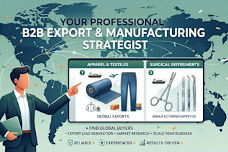 be your professional b2b export and manufacturing consultant