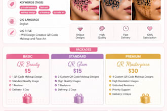 design creative qr code makeup and face art