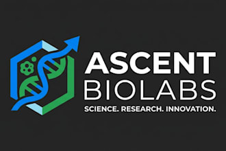 design a professional laboratory logo for science, research, and medical brands